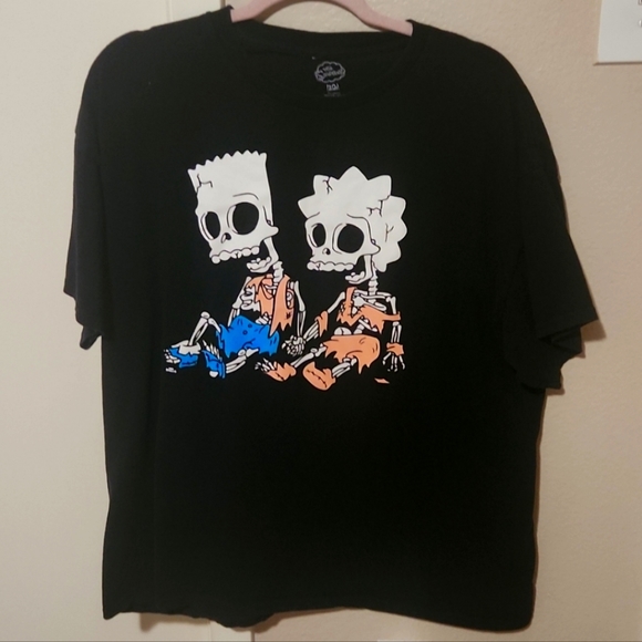 The Simpsons - Bart & Lisa Skeleton T-Shirt - Picture 1 of 3